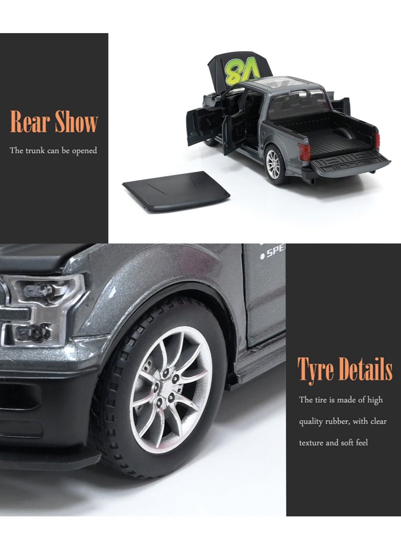 Toyland - 1/22 Scale Simulation Alloy Track Sports Miniature Model Diecast Metal Pull Back Action Car Toy with Light Sound and Openable Doors Hood Trunk - Image 1