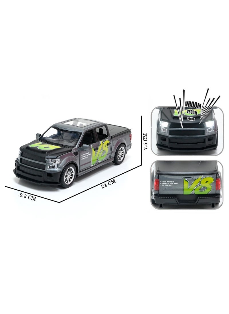 Toyland - 1/22 Scale Simulation Alloy Track Sports Miniature Model Diecast Metal Pull Back Action Car Toy with Light Sound and Openable Doors Hood Trunk - Image 1