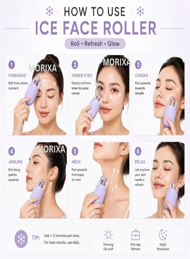 MORIXA Ice Roller for Face & Eyes (2 Pieces, Multicolor) – Reusable Facial Ice Roller for Puffy Eyes, Glowing Skin, Pore Tightening, Edema Relief, Skin Cooling & Relaxation for Women & Men - Image 5