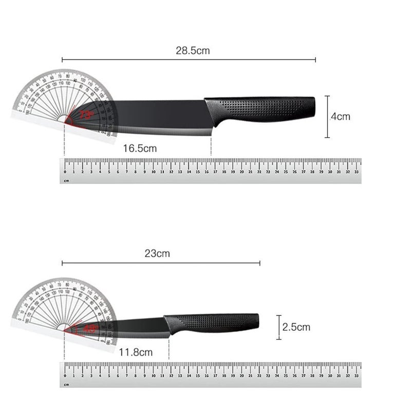 Leeonz Stainless Steel Classic Paring Knife with Straight Edge RazorSharp Small Portable Pairing Knives for Vegetable Food Black1PCS - Image 4