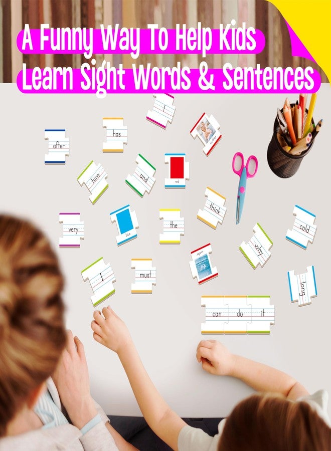 SpriteGru 110 pieces sentence building, double-sided puzzles with 180 sight words and 20 gaps for learning sentences, early reading, writing and language practice - Image 4