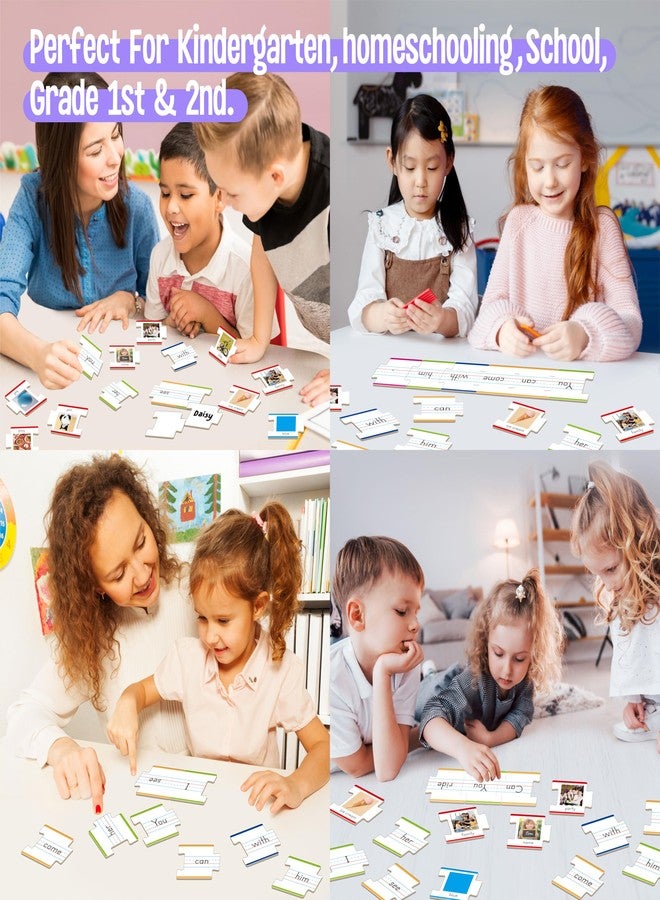 SpriteGru 110 pieces sentence building, double-sided puzzles with 180 sight words and 20 gaps for learning sentences, early reading, writing and language practice - Image 5