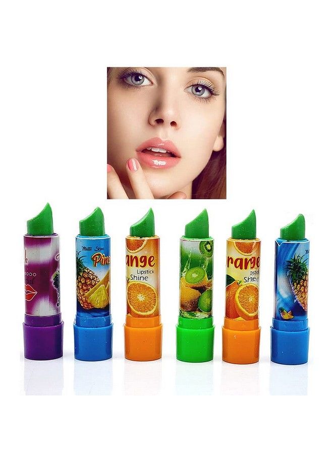 Topfinder 6Pc Color Changing Glossy Lipstick Set ;; Pink Magic Lip Gloss ;; Waterproof ;; Light Shade ;; Long Lasting ;; Eye Glow ;; Clear Lipgloss Makeup Kit Face Cute Lip Balm Pack Of 6 - Image 1