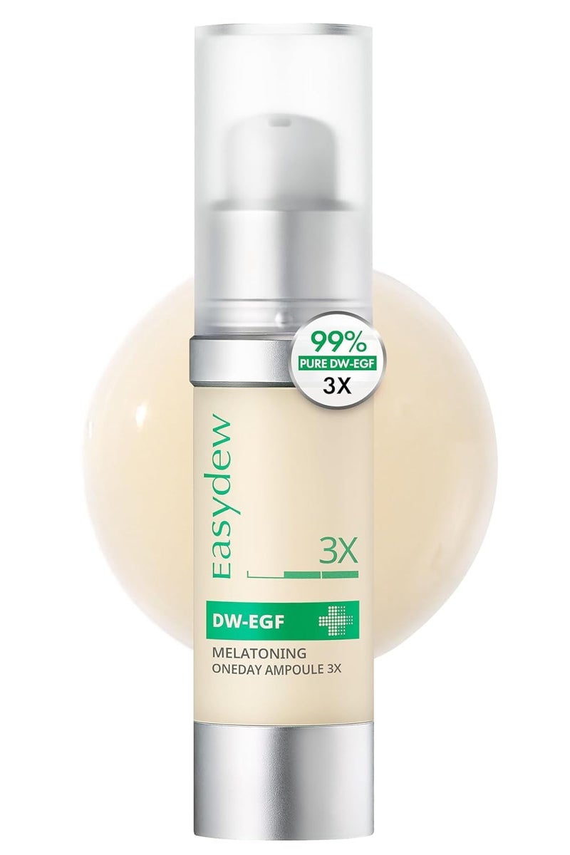 Easydew DW-EGF Melatoning Ampoule 3X - Hydrating Dark Spot Serum with Niacinamide & Glutathione for Uneven Skin - Fast Absorbing Day & Night Ampoule Korean Skin Care (Bottle 1.01 fl oz, EGF 3X) - Image 1