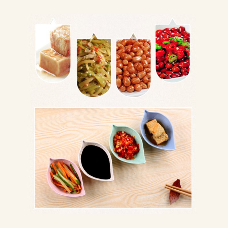 Dish Wheat Straw Leaf Small dishes Kitchen Tableware Vinegar Sauce Seasoning Pickle Side Dish - Image 3