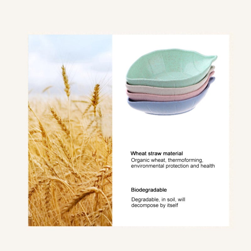 Dish Wheat Straw Leaf Small dishes Kitchen Tableware Vinegar Sauce Seasoning Pickle Side Dish - Image 4