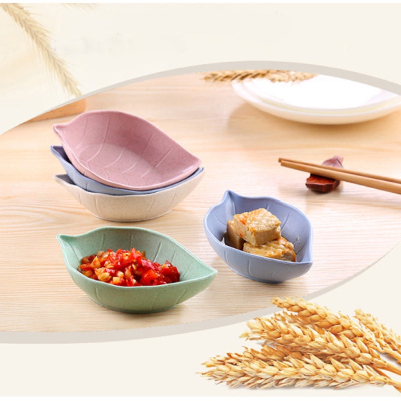 Dish Wheat Straw Leaf Small dishes Kitchen Tableware Vinegar Sauce Seasoning Pickle Side Dish - Image 2