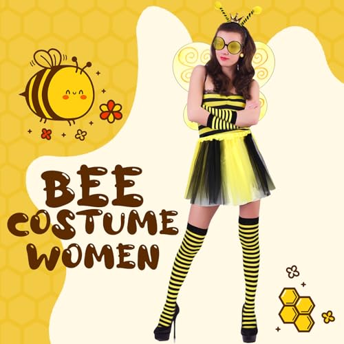 Toulite Bee Costume Set for Women Bee Costume Accessories Hairbands Wins for Birthday Themed Halloween Cosplay - Image 5