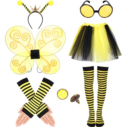 Toulite Bee Costume Set for Women Bee Costume Accessories Hairbands Wins for Birthday Themed Halloween Cosplay - Image 1