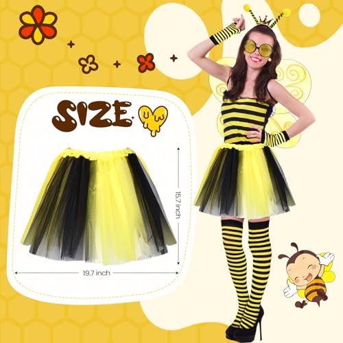 Toulite Bee Costume Set for Women Bee Costume Accessories Hairbands Wins for Birthday Themed Halloween Cosplay - Image 4