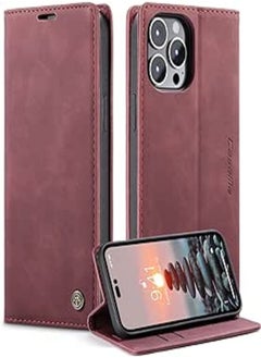 REEM Reem CaseMe iPhone 14 Pro MAX, Premium Vintage Leather Flip Case [TPU Protection] [Protective Function] [Card Slots] [Magnetic Closure] Leather Flip Case for Original iPhone 14 Pro MAX 