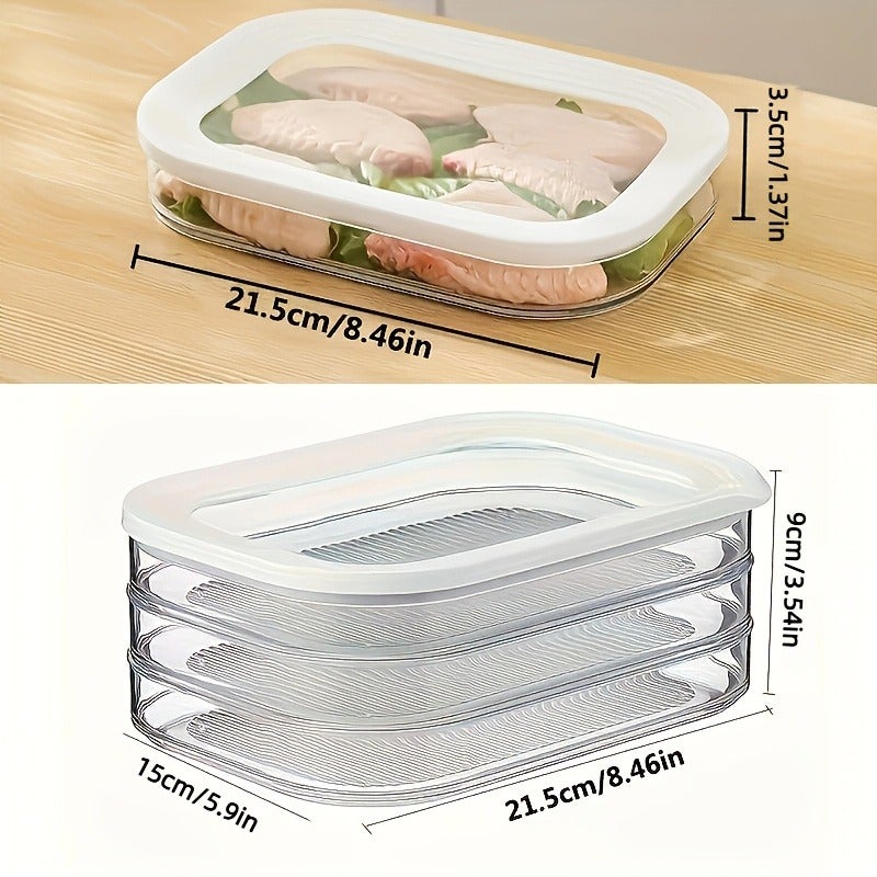 Stackable Food Storage Containers, Refrigerator Storage Boxes, Meat Fresh-Keeping Boxes, Cooked Food Organizers, Stackable Leak-Proof Sealed Design, Reusable for Fridge And Freezer, Suitable for Cheese, Beef Rolls, Shrimp, Etc., Practical - Image 5