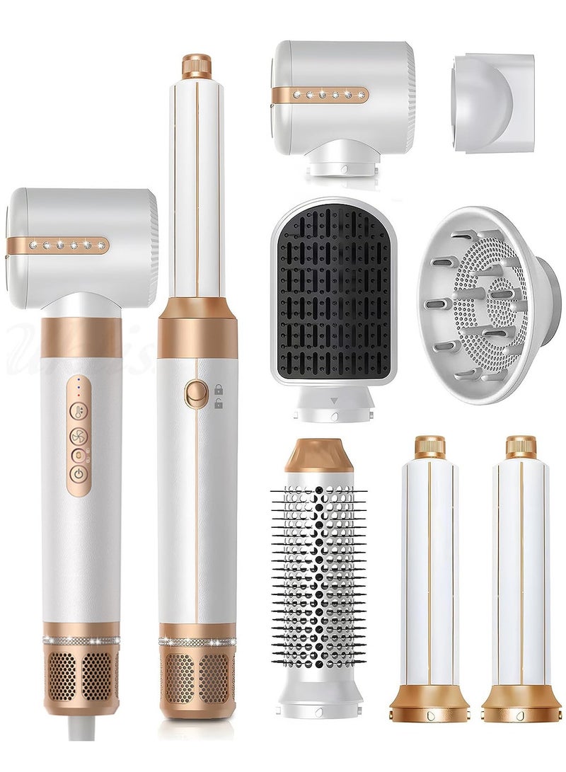 Furtey Hair Dryer 7 In 1 Air Styler High Speed Noise Reduction Hot Air Brush Personal Salon Hair Straightener Electric Curling Iron Setc - Image 1