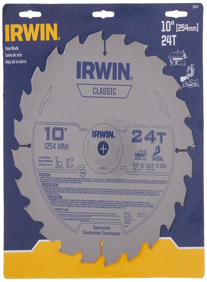 IRWIN 10-Inch Miter Saw Blade, Classic Series, Carbide Table (15070) - Image 5