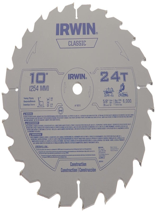 IRWIN 10-Inch Miter Saw Blade, Classic Series, Carbide Table (15070) - Image 3