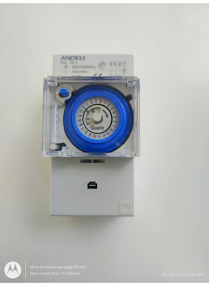 ANDELI Mechanical, 24-Hour, DIN Rail Mount Timer. - Image 1