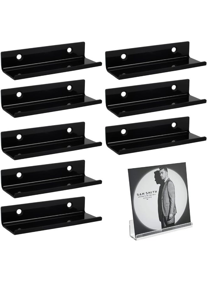 TPGP 8 Pieces Cd Wall Holder, Vinyl Record Holder, Vinyl Wall Holder, Acrylic Album Holder For Displaying Your Daily Lp Listening In The Office, Home Decoration (Black) - Image 1