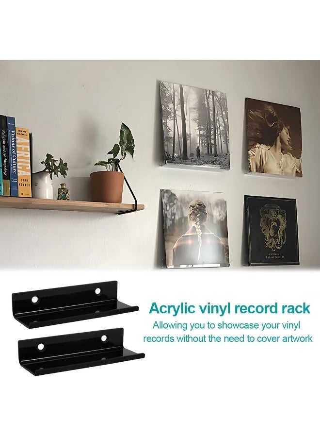 TPGP 8 Pieces Cd Wall Holder, Vinyl Record Holder, Vinyl Wall Holder, Acrylic Album Holder For Displaying Your Daily Lp Listening In The Office, Home Decoration (Black) - Image 3