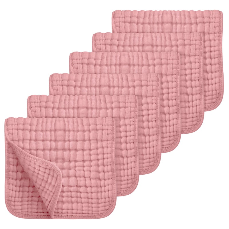 Looxii Muslin Burp Cloths 100% Cotton Muslin Cloths Large 20''x10'' Extra Soft and Absorbent 6 Pack Baby Burping Cloth (Bean Paste) - Image 1