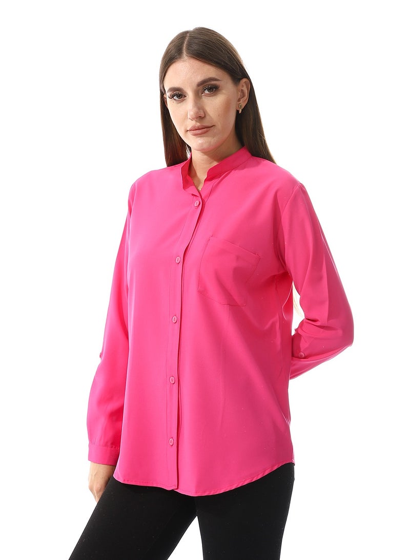 Master Jeans Women’s Casual Roll Up Sleeves Shirt - Image 2