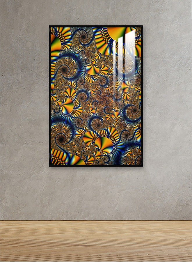 ماركتنا لوحة جدارية120×80سم مع برواز أسود وطبقة اكريلك شفاف بتصميم تجريدي - Image 1