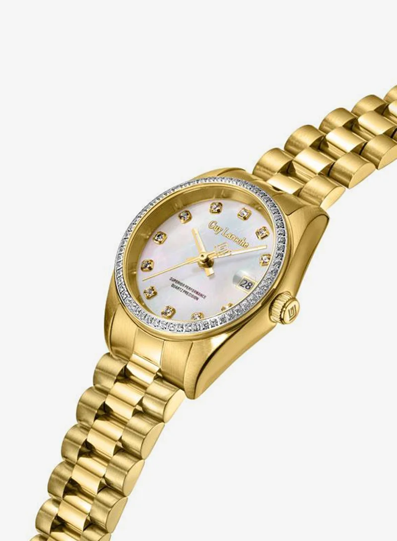Guy Laroche gold Rose Stainless Steel Bracelet Analog Watch for Women, 26.5mm for Women | Best Price UAE