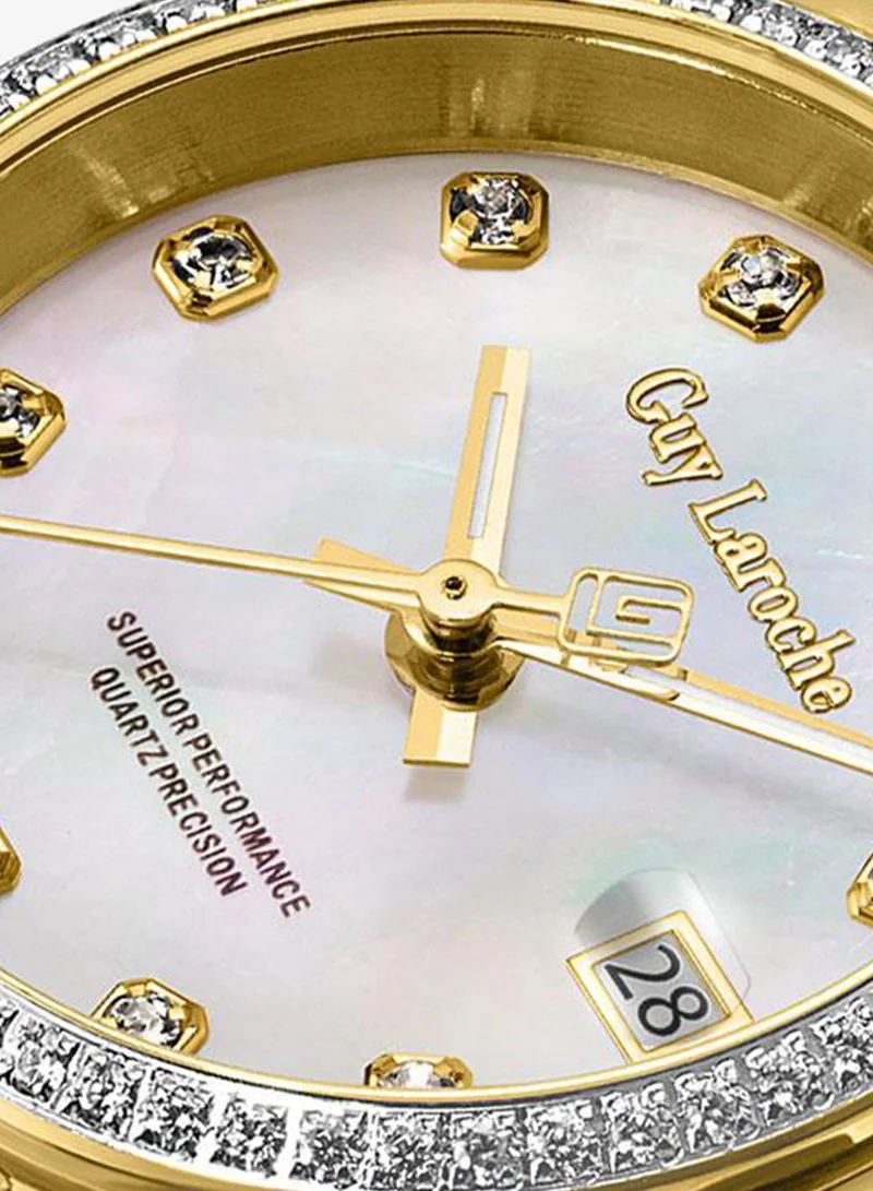 Guy Laroche gold Rose Stainless Steel Bracelet Analog Watch for Women, 26.5mm for Women | Best Price UAE