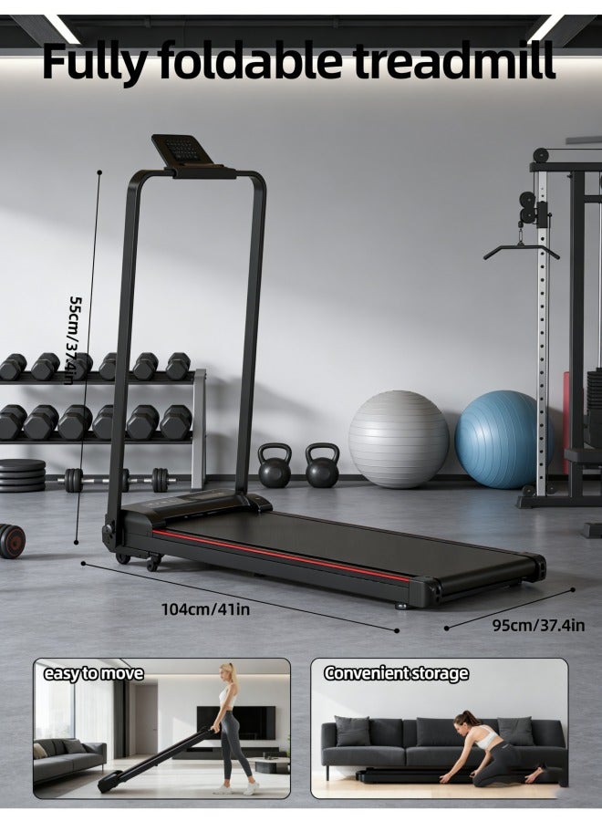 سانتين رايلي جهاز مشي مع وسادة مشي مائلة مع 9% انحدار محمول تحت المكتب، جهاز مشي قابل للطي للمنزل والمكتب، جهاز مشي هادئ بقوة 2.5 حصان مع سعة 300 رطل، حامل iPad 1-12 كم/ساعة - Image 4