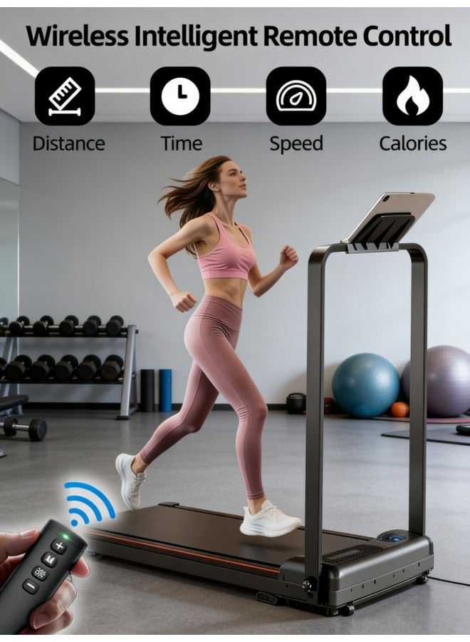 سانتين رايلي جهاز مشي مع وسادة مشي مائلة مع 9% انحدار محمول تحت المكتب، جهاز مشي قابل للطي للمنزل والمكتب، جهاز مشي هادئ بقوة 2.5 حصان مع سعة 300 رطل، حامل iPad 1-12 كم/ساعة - Image 5