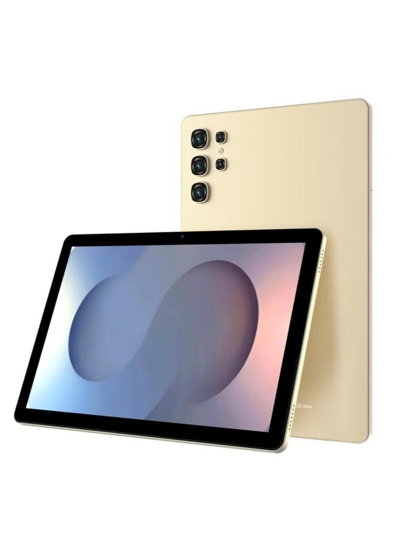 AirTab U25 Max Smart Tablet 10.1 Inch FHD Display 16GB RAM 1TB Storage 10000mAh Battery Dual Camera Face Unlock with Wireless Arabic Keyboard Gold – Fast Performance & Elegant Design  - Image 1