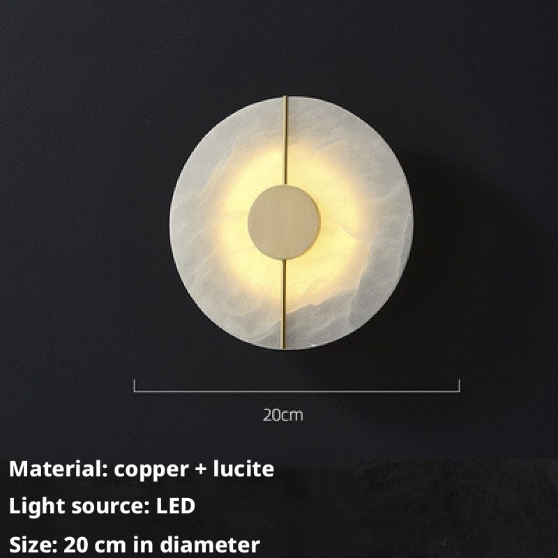 Art Deco LED Wall Light with Marble and Copper - Image 2