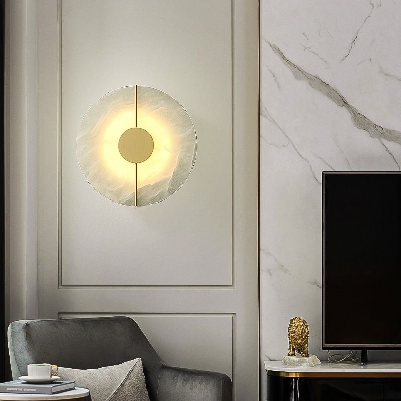 Art Deco LED Wall Light with Marble and Copper - Image 4
