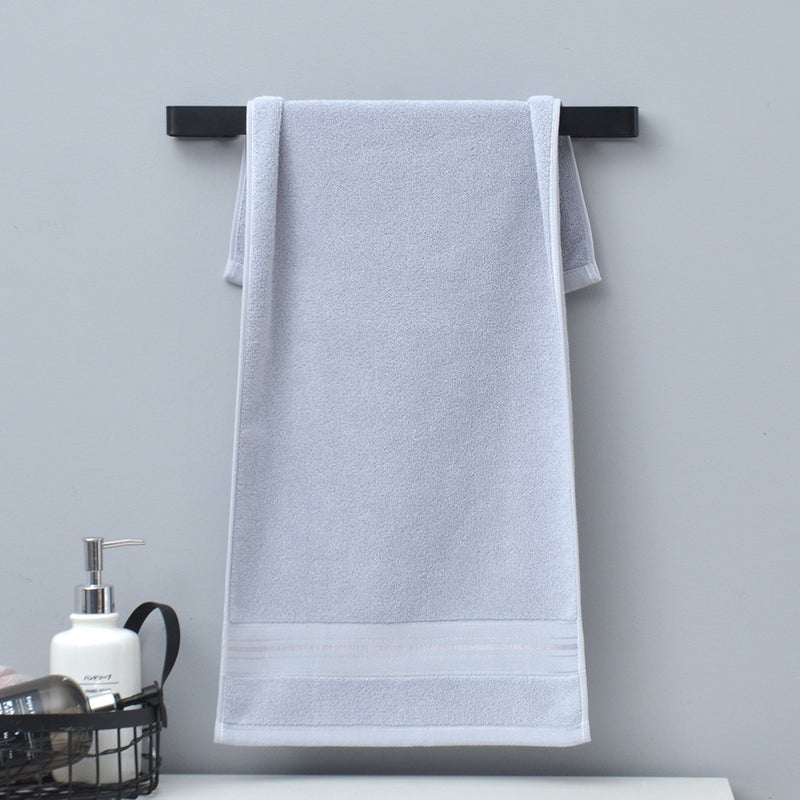 general Men's Cotton Face Towel Dark Blue Jacquard Pattern Soft Absorbent Bath Towel for Home and Travel - Image 1
