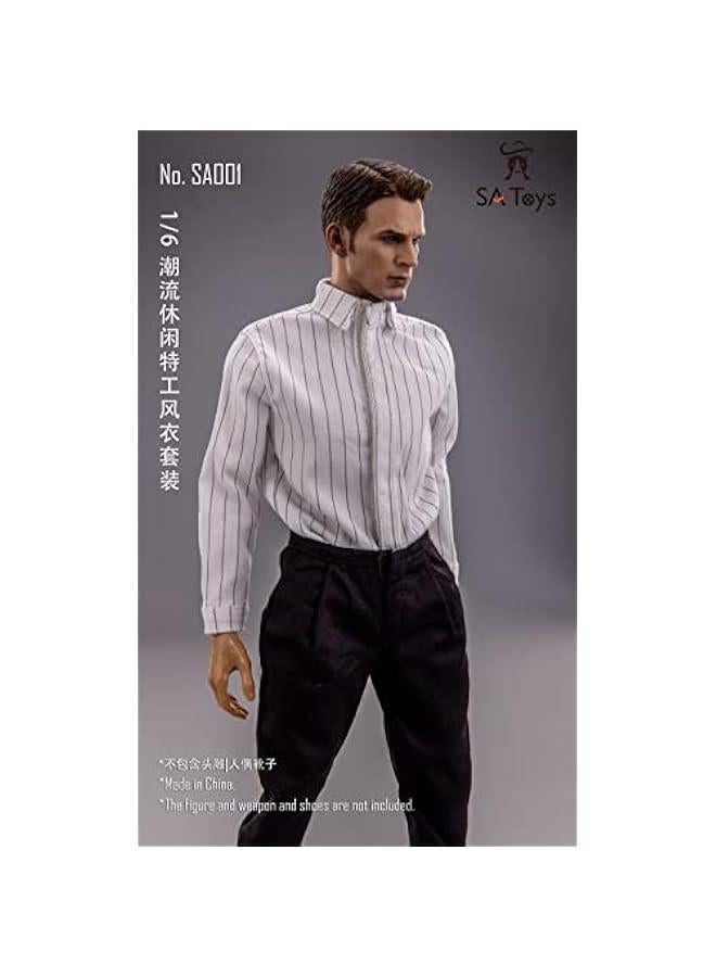 1/6 Scale Figure Doll Clothes, Trench Coat Suit, Shirt+Trench Coat+Pants+Belt Outfit Costume for 12 inch Male Action Figure Phicen/TBLeague CM207(D)  - Image 4