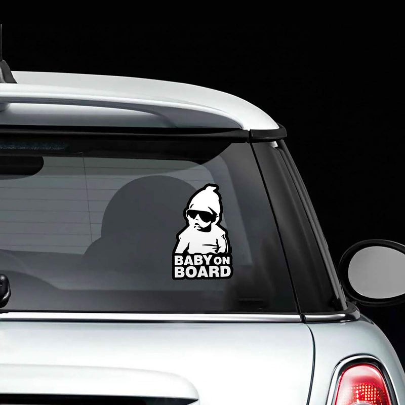 FINENIC Baby on Board Sticker for Cars (2 PCS) Baby on Board Sign Decal No Need for Suction Cup or Magnets Strong Adhesive/Removable/Reflective/Waterproof - Image 2