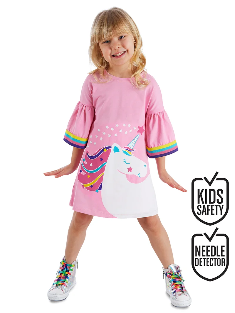 Denokids Unicorn Pink Girl Dress