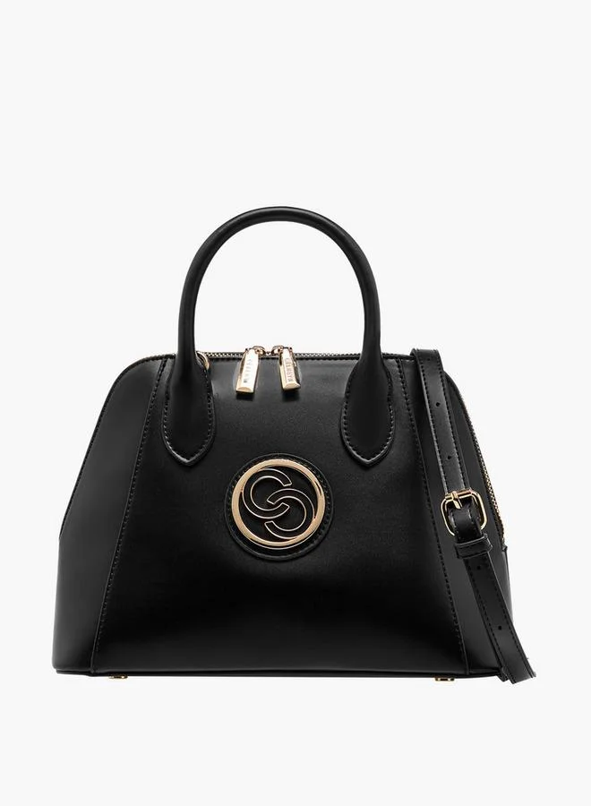 Logo Accent Tote Bag with Handle and Zip Closure