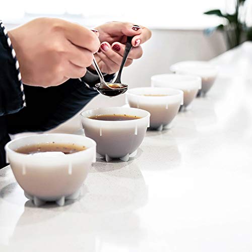 watchget Professional Coffee Cupping Spoon Round Stainless Steel Spoon for Coffee TastingCoffee Scoop for Roasters and Cuppers Black Set of 2 - Image 3