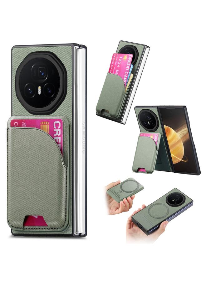 S-TOP Case For Honor Magic V3 Twill Fabric Leather Skin Card Bag Magnetic Back Phone Case - Image 1