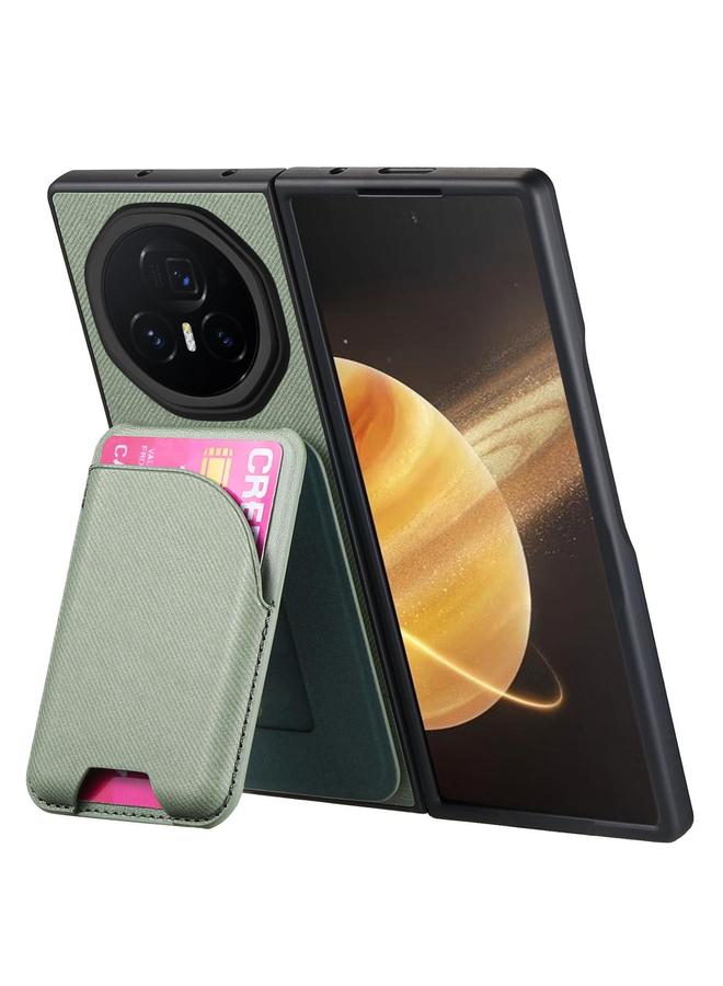 S-TOP Case For Honor Magic V3 Twill Fabric Leather Skin Card Bag Magnetic Back Phone Case - Image 3