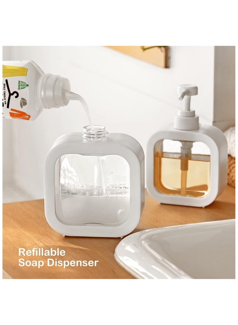 NANAO موزع صابون، موزع صابون قابل لإعادة التعبئة للمطبخ والحمام، مع ملصق مقاوم للماء، موزع صابون للأطباق لحوض المطبخ، 10 أونصات - Image 3