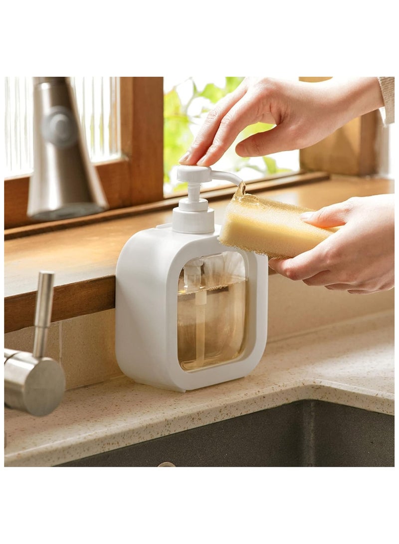 NANAO موزع صابون، موزع صابون قابل لإعادة التعبئة للمطبخ والحمام، مع ملصق مقاوم للماء، موزع صابون للأطباق لحوض المطبخ، 10 أونصات - Image 4