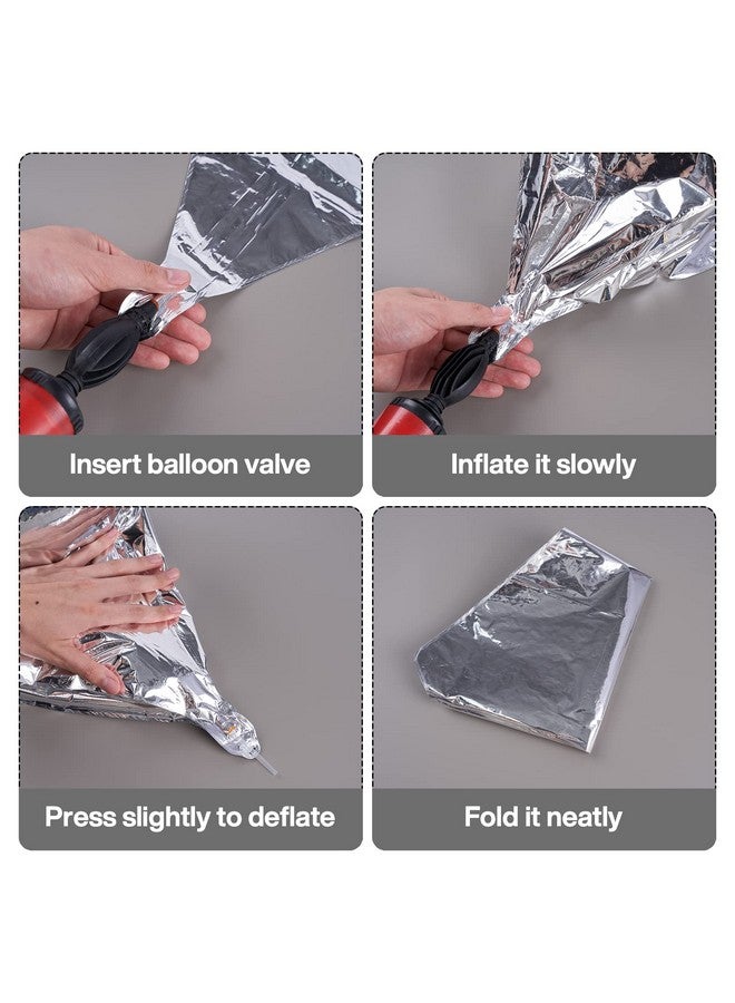 PartyWoo Silver Balloons, 6 pcs Diamond Silver Foil Balloons, 22 inch Giant 4D Foil Balloons and Ribbon, Balloons for Birthday Decorations, Wedding Decorations, Party Decorations (Balloon) - Image 5