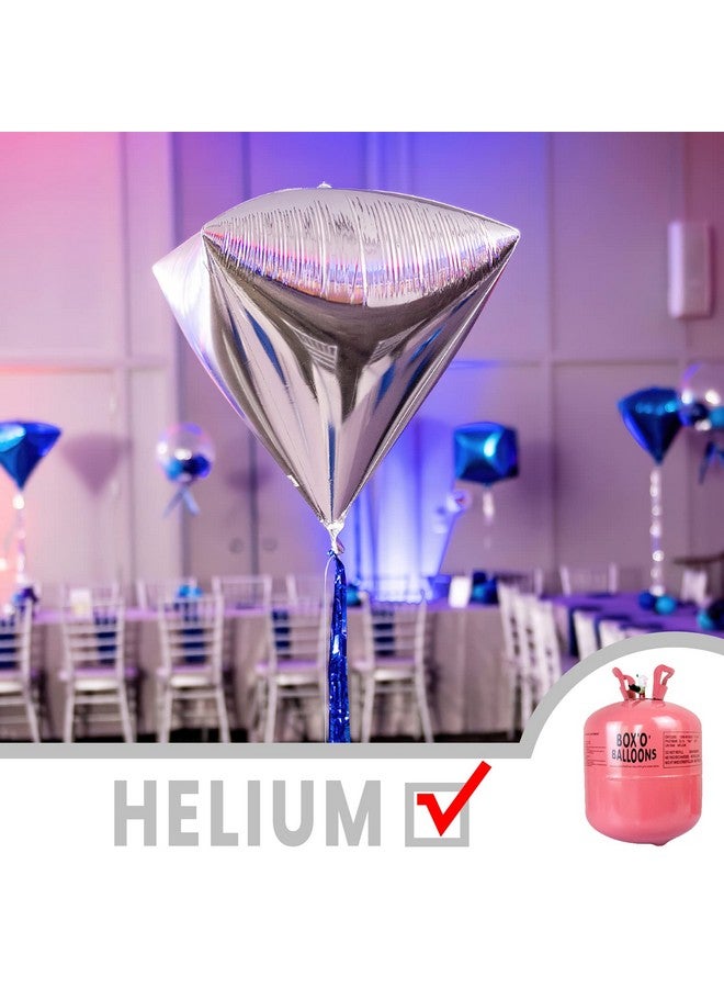 PartyWoo Silver Balloons, 6 pcs Diamond Silver Foil Balloons, 22 inch Giant 4D Foil Balloons and Ribbon, Balloons for Birthday Decorations, Wedding Decorations, Party Decorations (Balloon) - Image 3