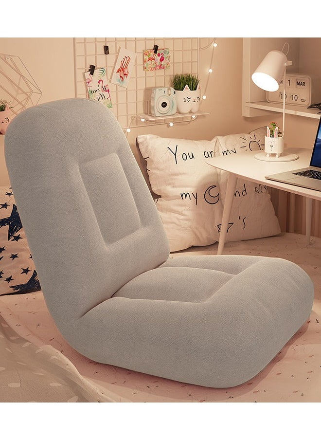 MLADEN - Folding Floor Chair Adjustable Angle Floor Lazy Sofa Couch Lounge Cushion with Pillow Back Support for Living Room Home Office Reading Watching TV Gaming Sleeping(Light Grey) - Image 1