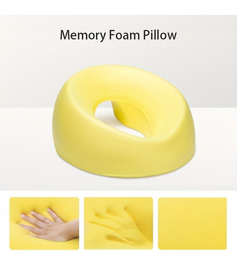 1pc Modern Gray U Shaped Facial Pillow Beauty Salon Spa Massage Pad Ergonomic Face Pillow Machine Washable Cover Polyurethane Filling All Season Use Multi Purpose Neck And Facial Support Comfortable Pad - Image 2