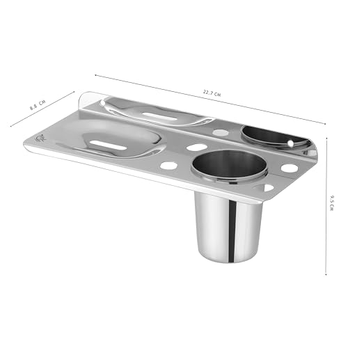 Raxon Innovation Stainless Steel 2 in 1 Soap Dish with Tumbler Holder/Soap Stand/Tooth Brush Holder/Bathroom Accessories - Pack of 1Bathroom Acessories (PS-1 SOAPDISH with Tumbler Holder) - Image 3