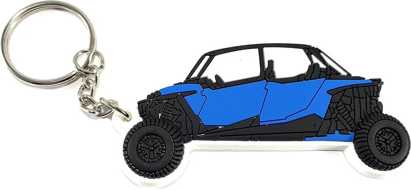 UTVDistribution RZR Keychain - Electric Blue