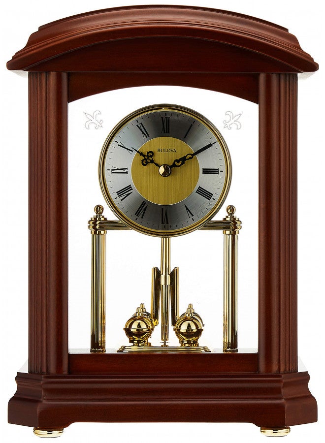 Bulova B1848 Nordale Clock, Walnut Finish - Image 2