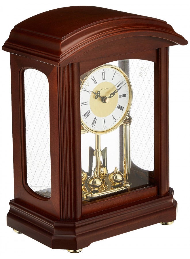 Bulova B1848 Nordale Clock, Walnut Finish - Image 1